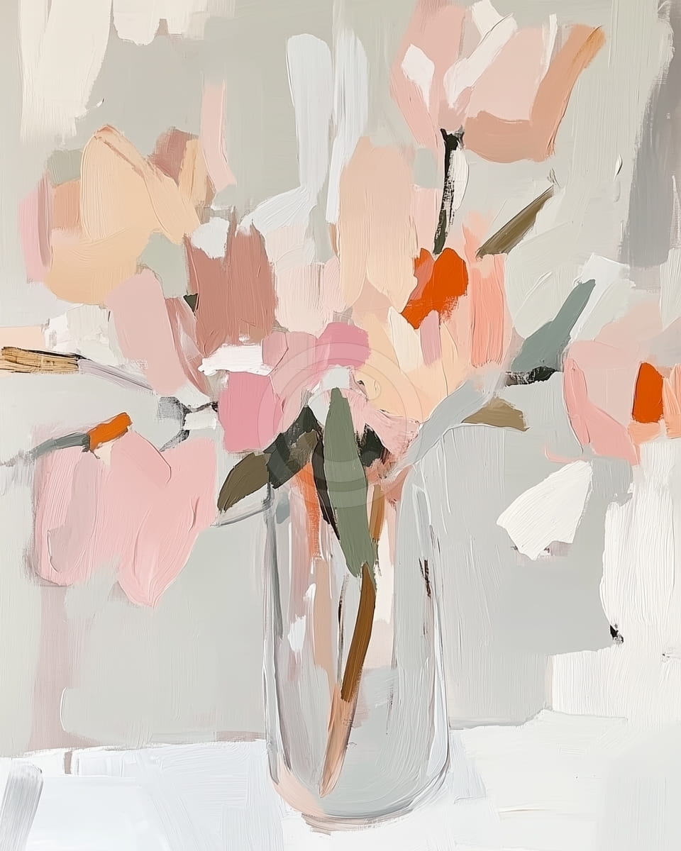 Minimalistische Blumen in Sanften Tönen