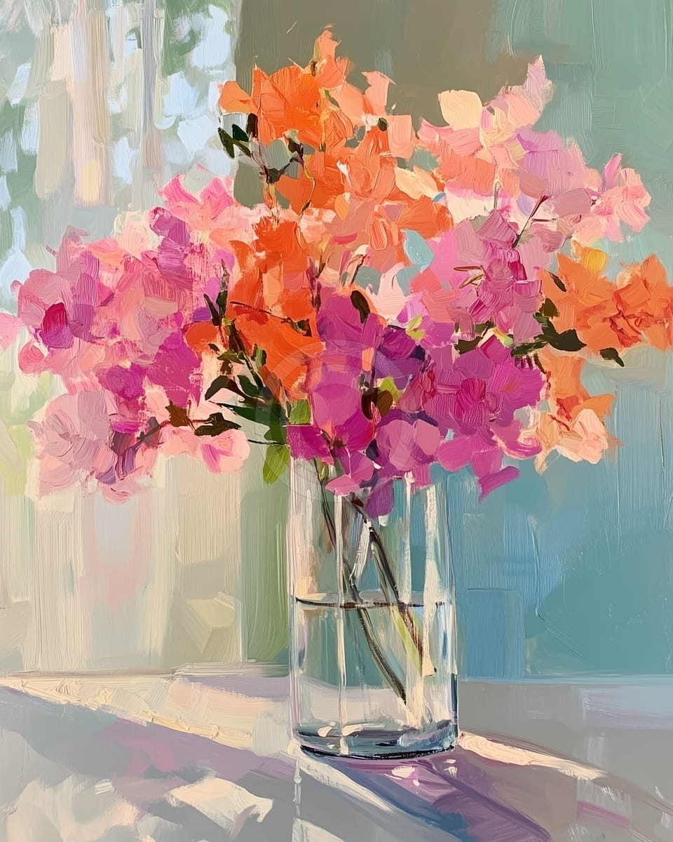 Bougainvillea in einer Glasvase