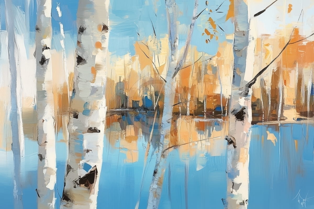 Abedules de Otoño junto al Lago