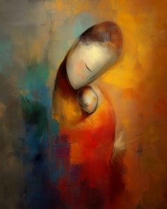 M&egrave;re et B&eacute;b&eacute; Abstrait