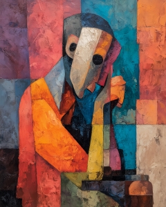 Cubist Mask Portrait