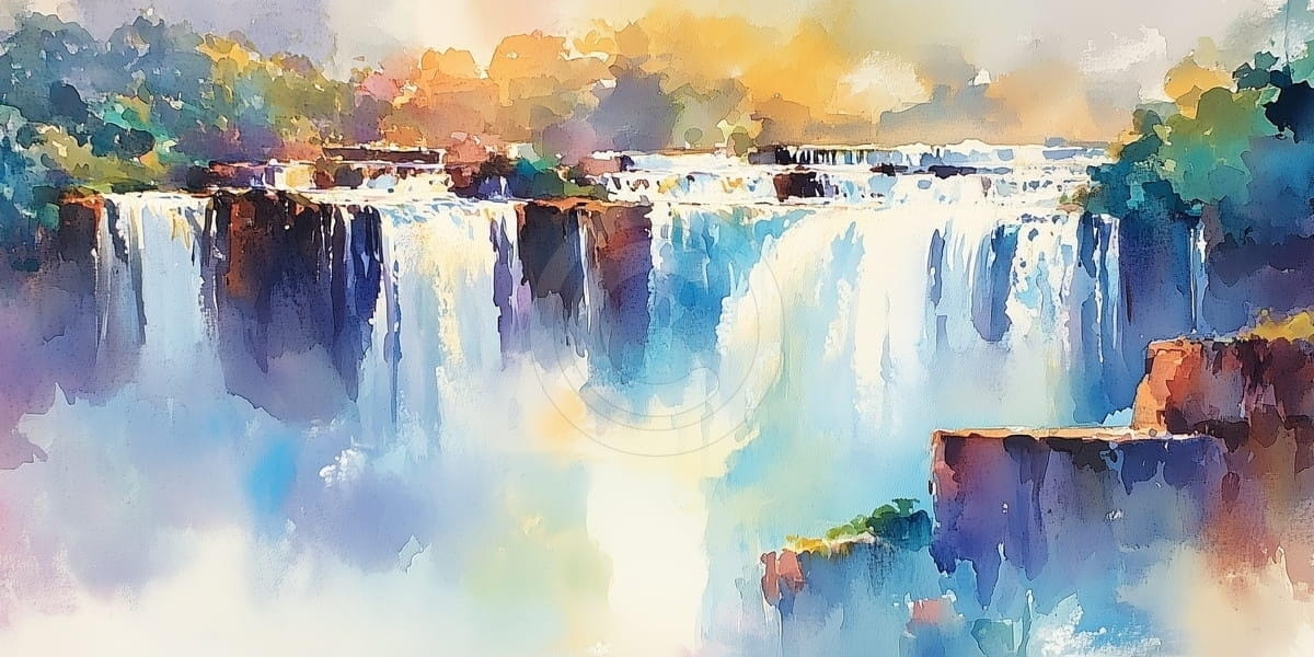 Watercolor waterfall