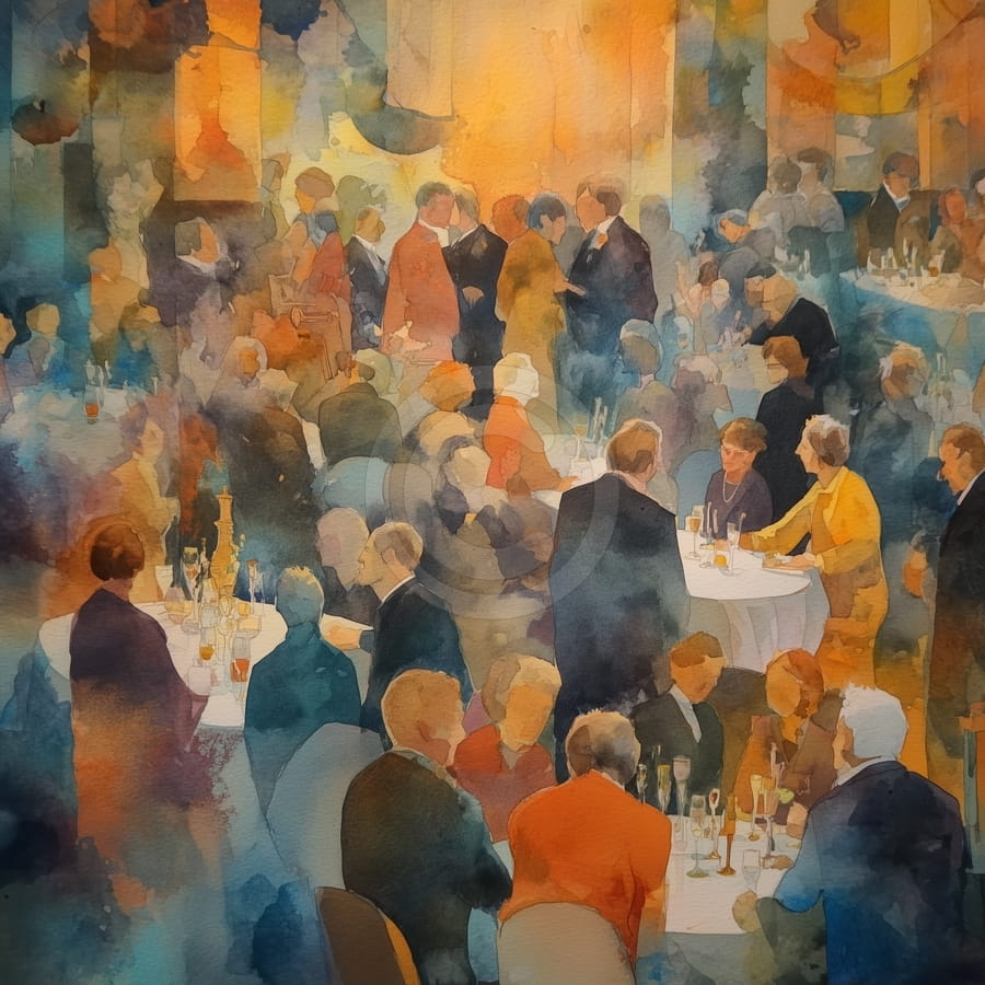 Scène de dîner entre personnes