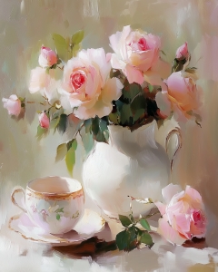 Rose e Tazza da T&egrave;
