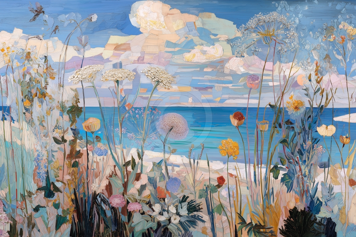 Prato di Fiori Selvatici sul Mare