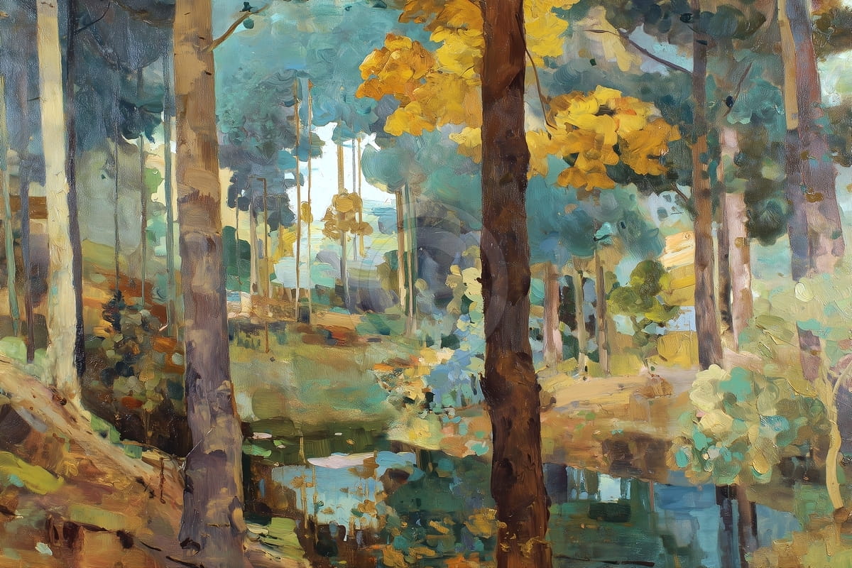 Arroyo en el Bosque de Otoño