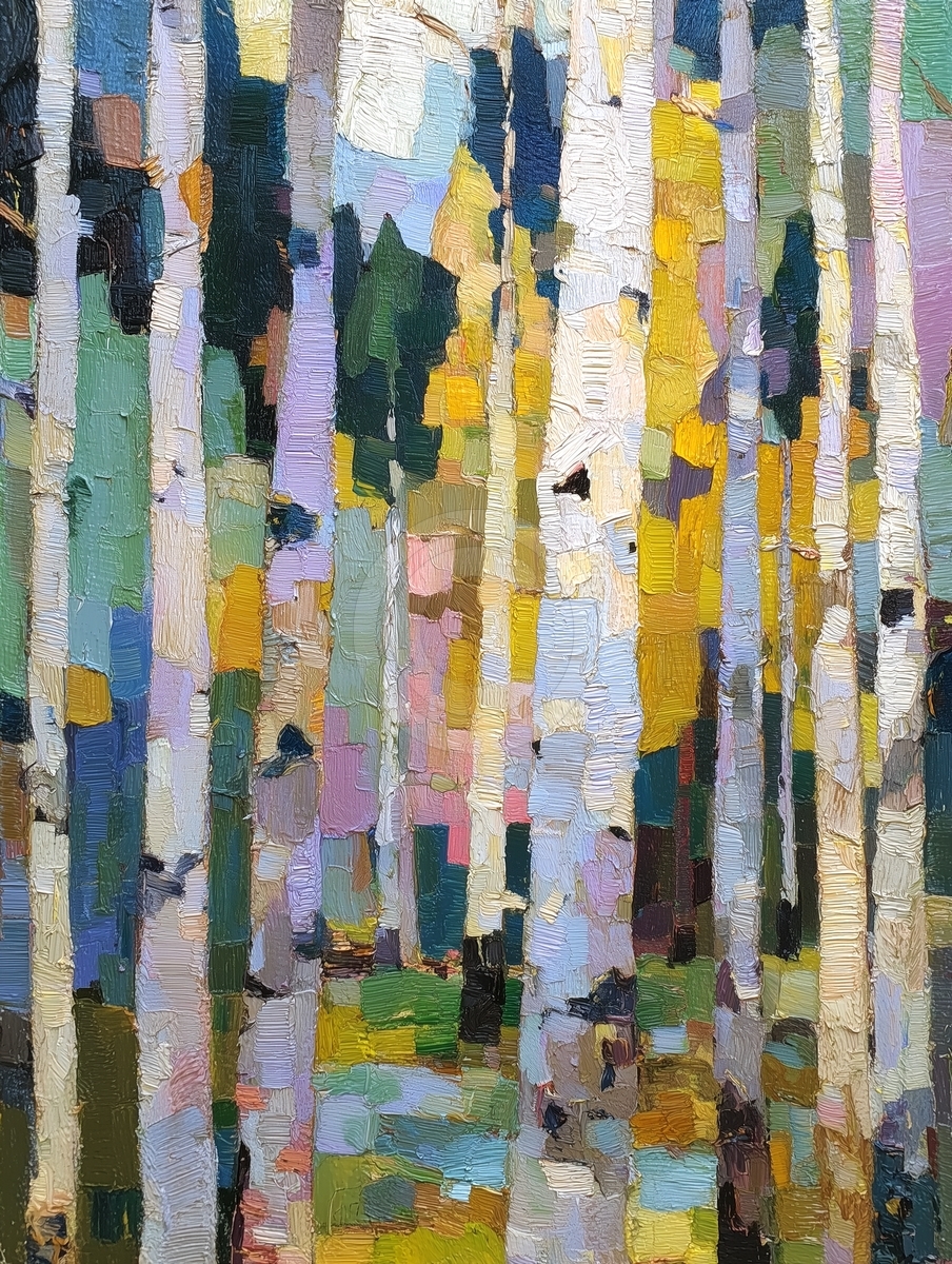 Abstrakter Birkenwald 
