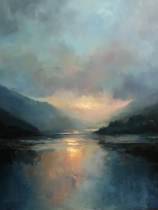 Mountain Loch at Sunset