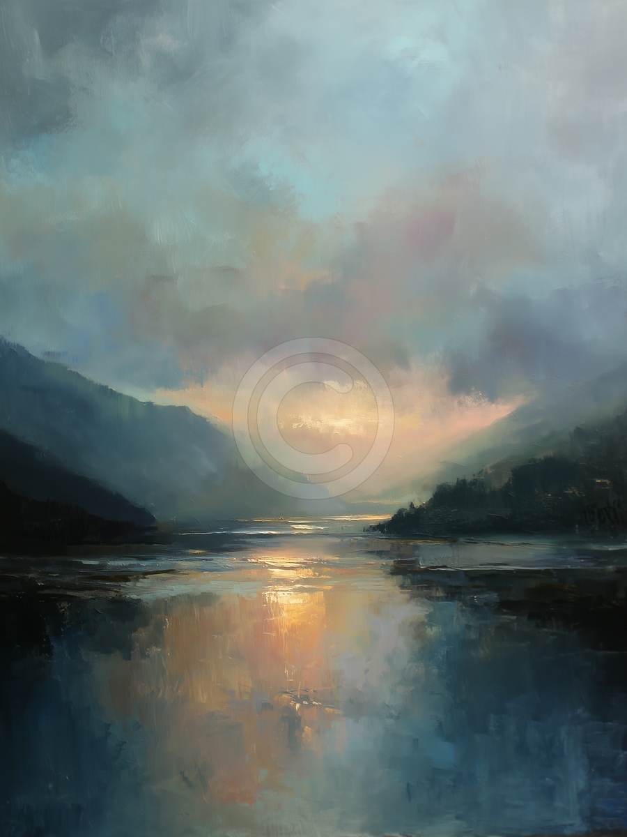 Mountain Loch at Sunset