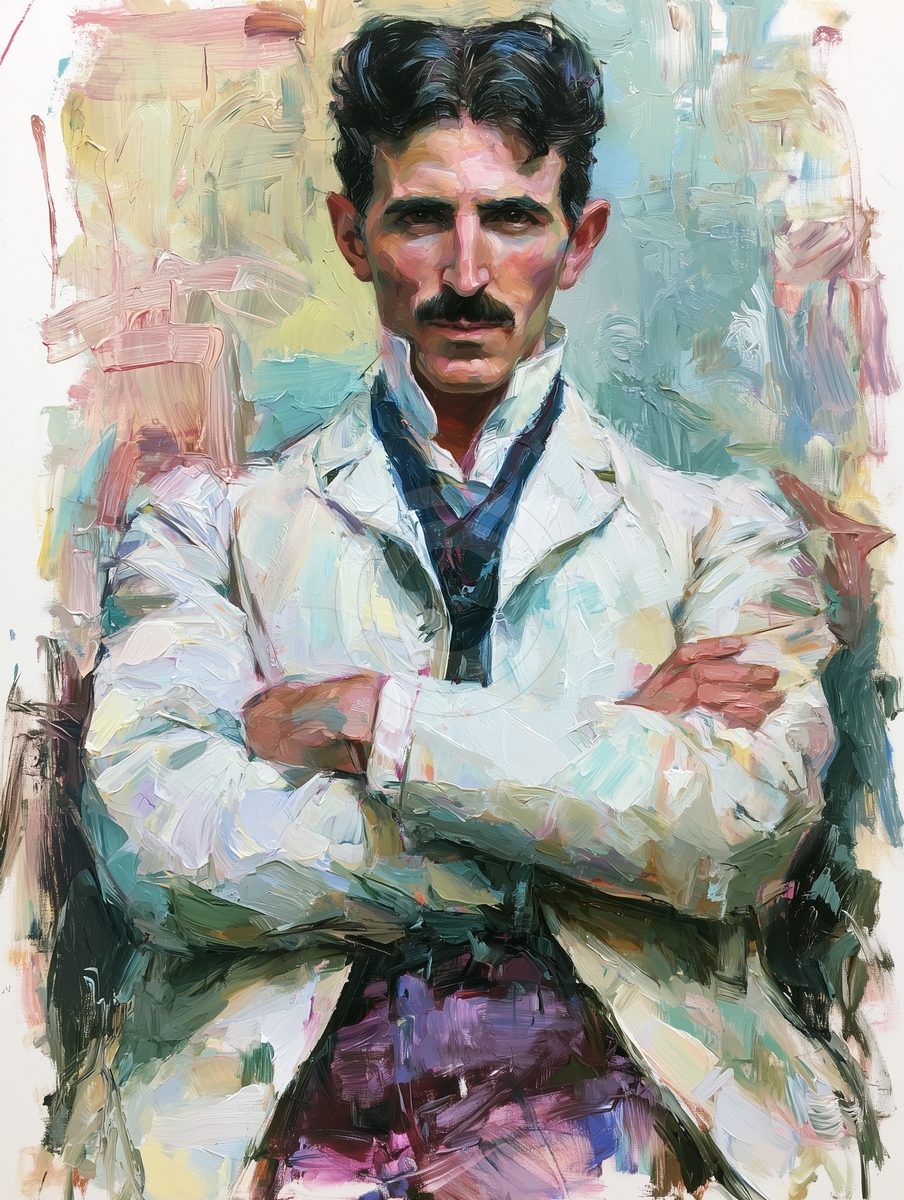 Retrato de Nikola Tesla