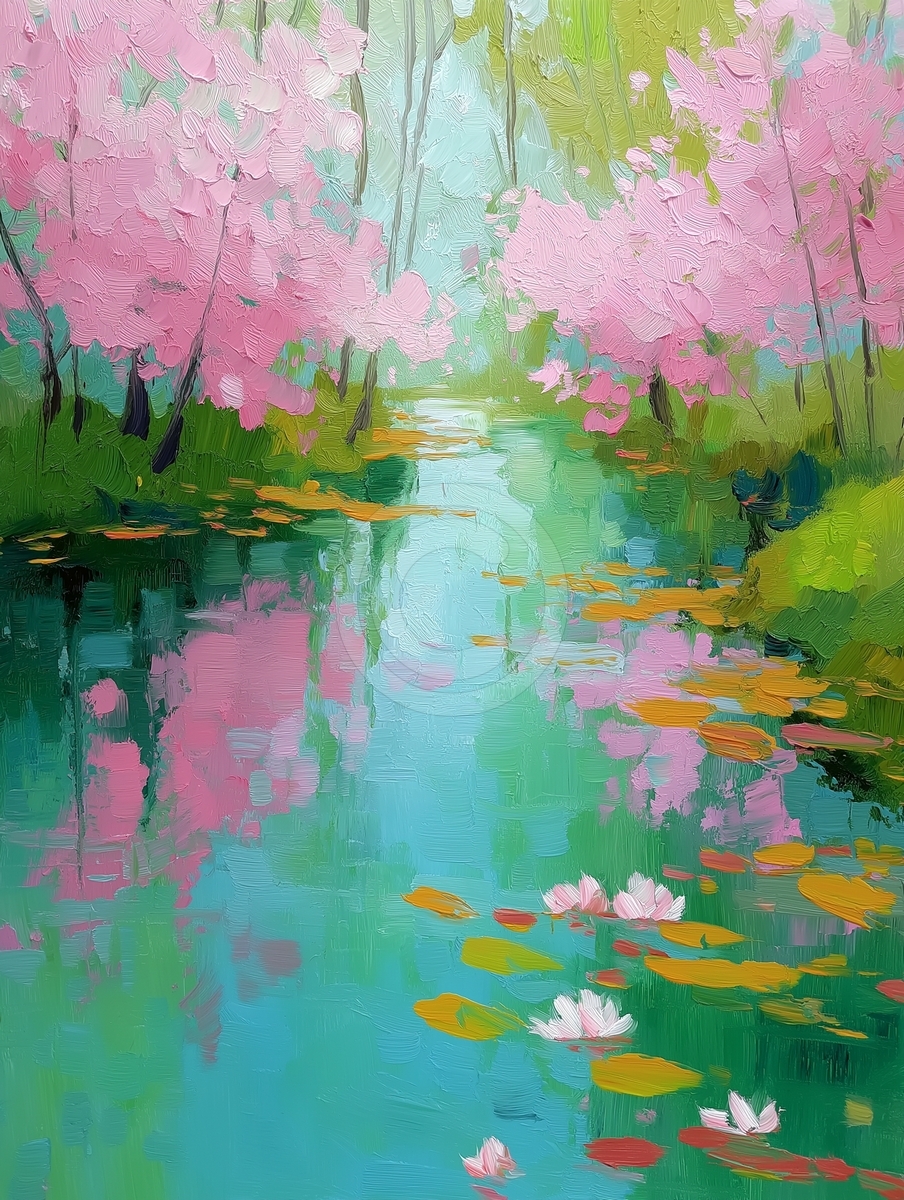 Fiori di ciliegio sopra il fiume