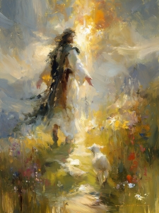 Camminando con un agnello