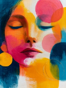 Volto in rosa e oro