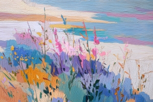 Fleurs sauvages au bord de l'eau
