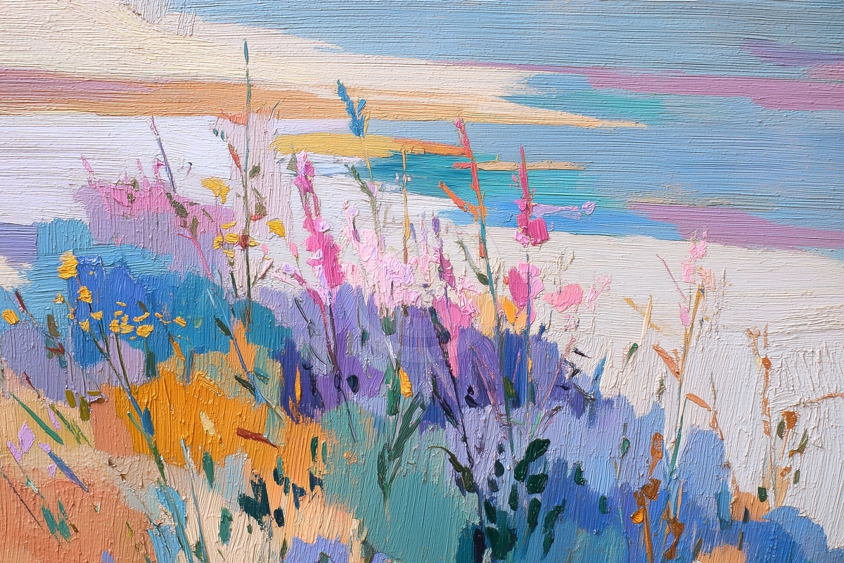 Flores silvestres junto a la orilla