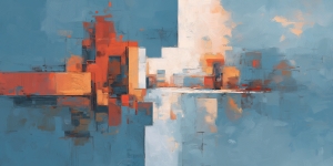 Ciudad en &oacute;xido y azul