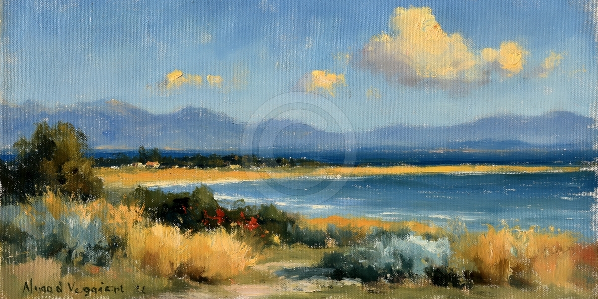 Goldene Wolken über der Bucht