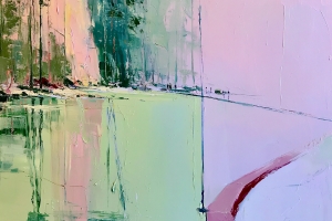 Rivage rose et vert