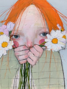 Fille Tenant des Marguerites